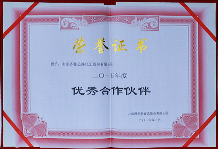 優(yōu)秀合作伙伴榮譽(yù)證書(shū)